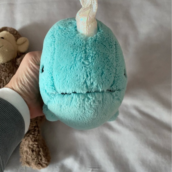 Jellycat set of 2 stuffed animal Monkey and Sea Sorbet Narwhal - Picture 3 of 16